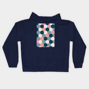 Blush Pink and Blue Geometric Shapes Kids Hoodie